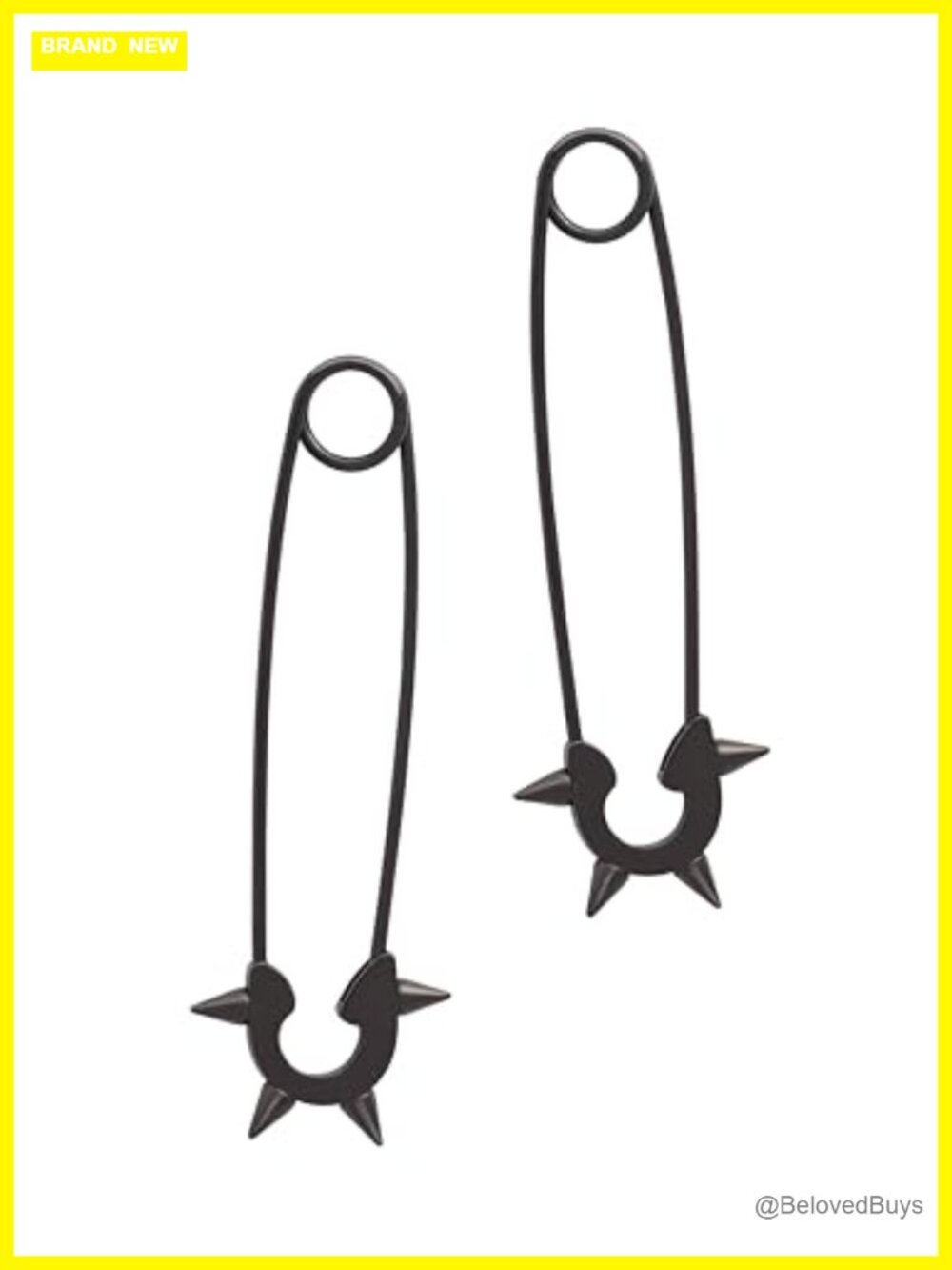 Stainless Steel Safety Pin Spike Dangle Earrings Punk Gothic